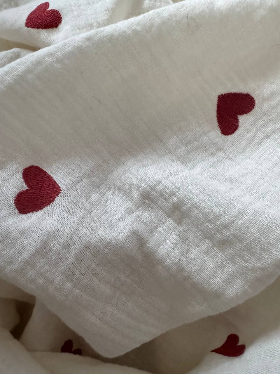Musliowe Elegancki otulacz z falbanką , handmade