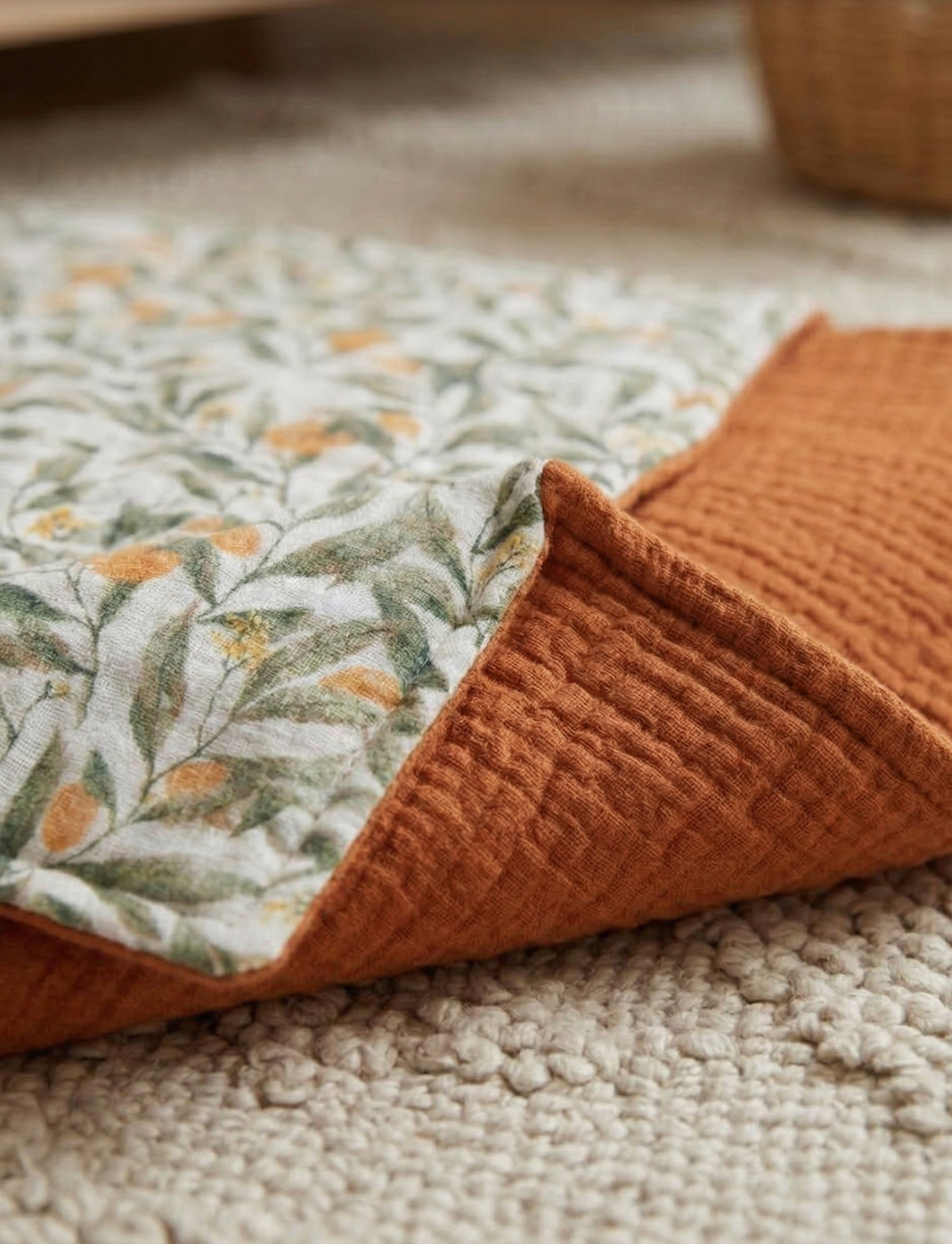 Newborn muslin blanket orange